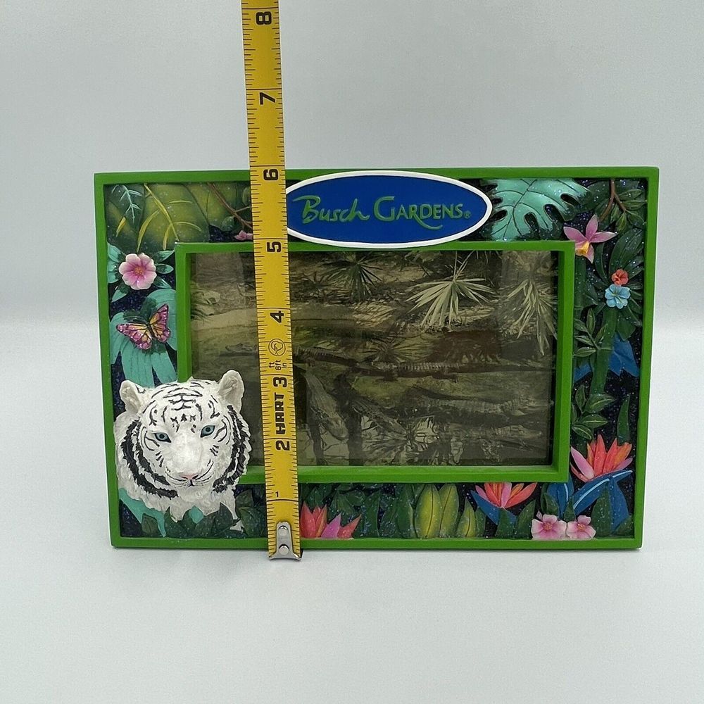 Vintage Busch Gardens Animals 4×6 Photo Frame Tabletop White Tiger HTF - Picture 11 of 12
